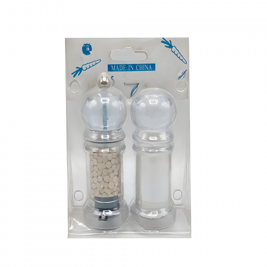 Acrylic Salt Shaker & Pepper Mill Set - 2 Pieces